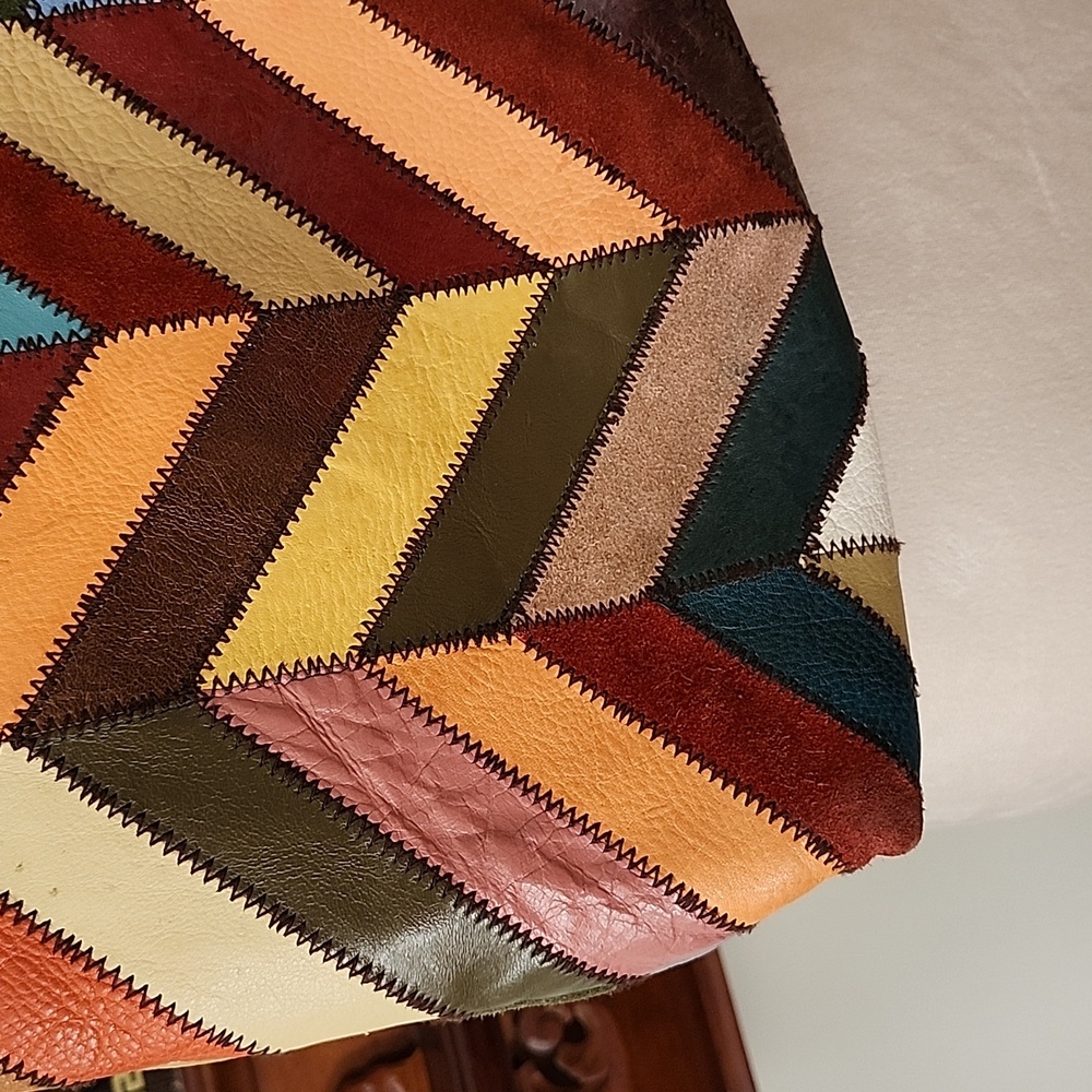 Lucky Brand Multicolor Chevron Patchwork Leather … - image 7